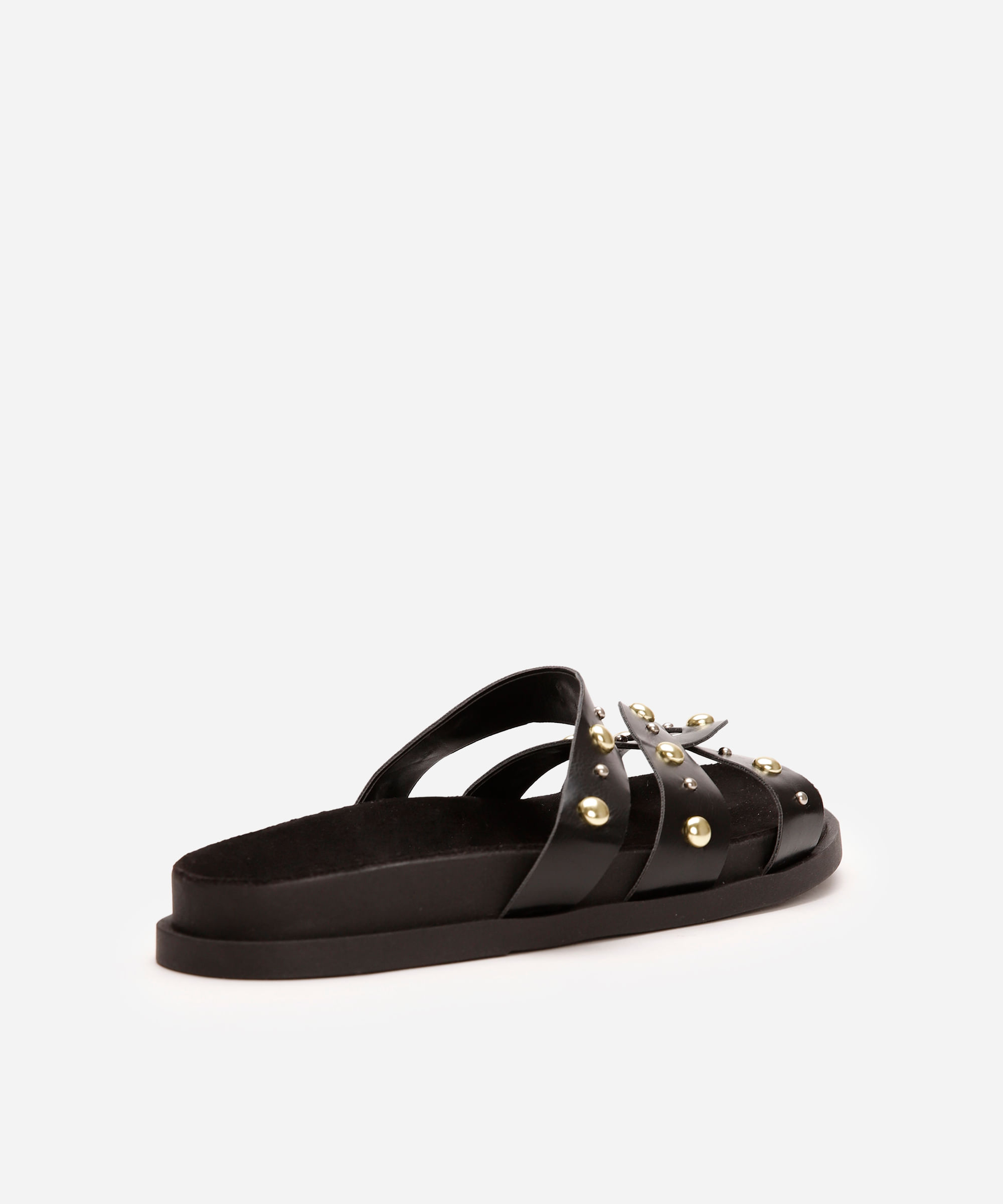 rasteirinha flatform com tachas oneself preta