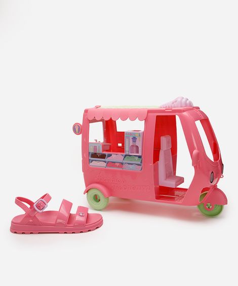 sandália grendene infantil com brinde barbie rosa