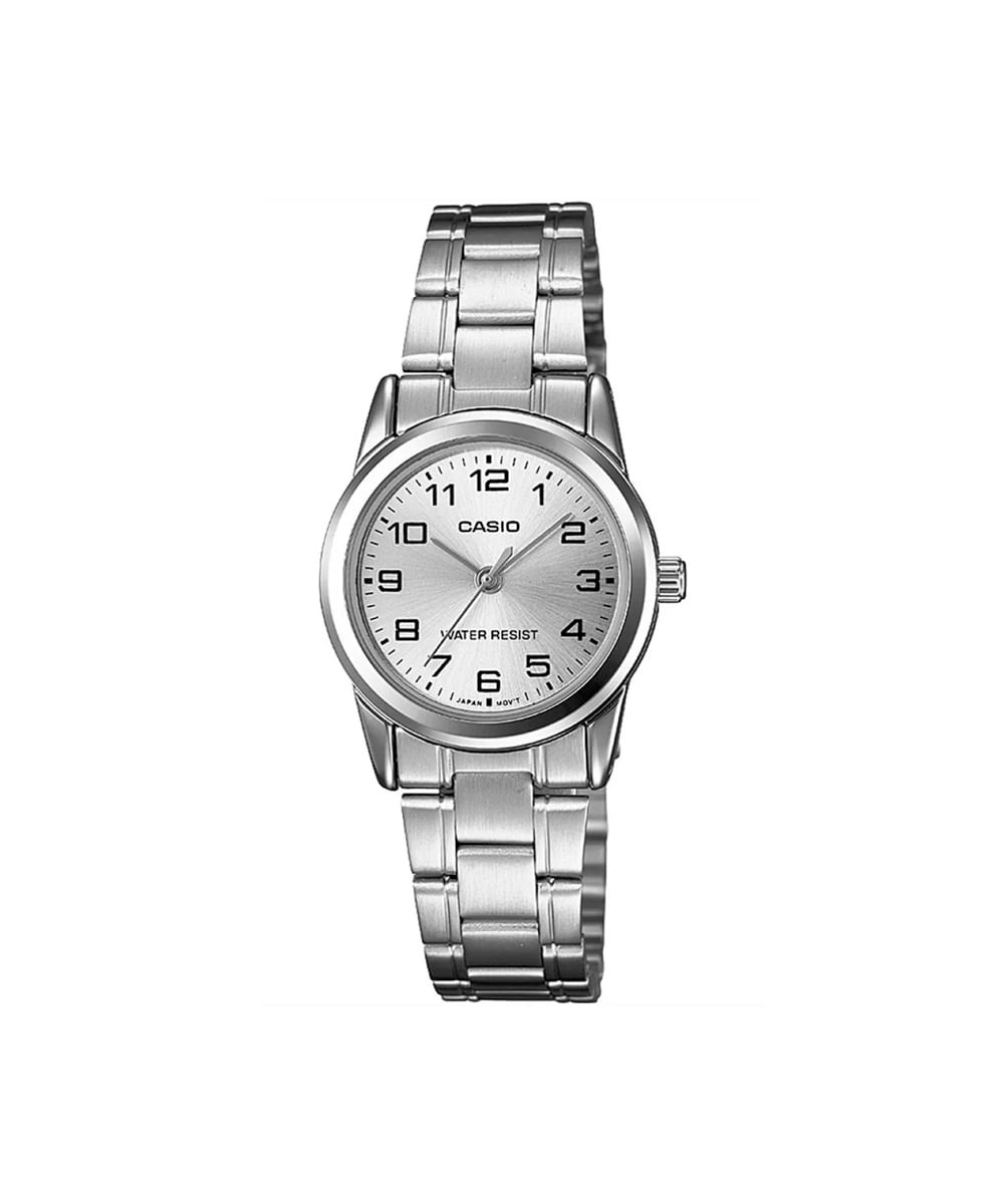 relógio feminino casio analógico ltp v001d 7budf prateado