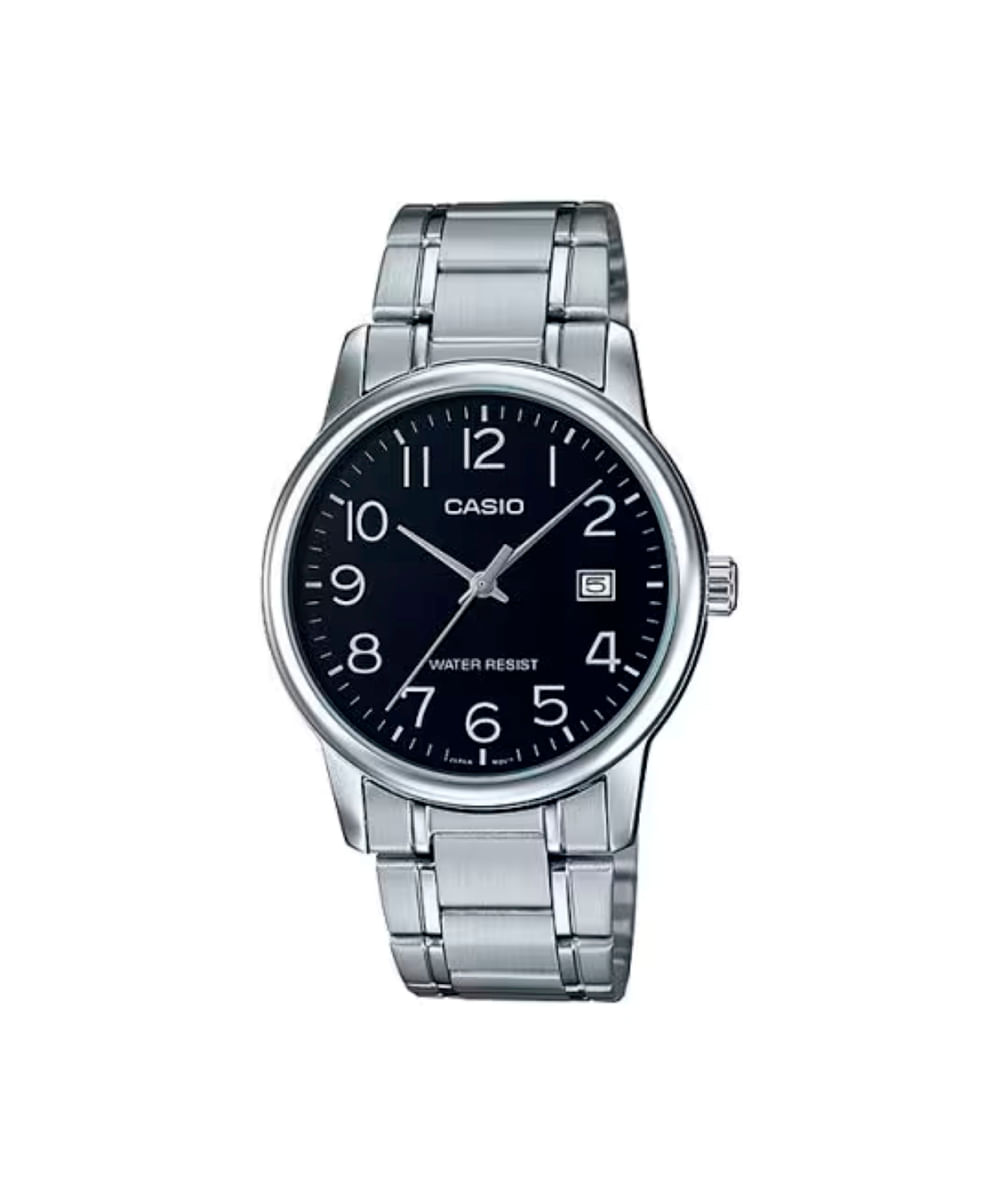 relógio masculino casio analógico  mtp v002d 1budf prateado