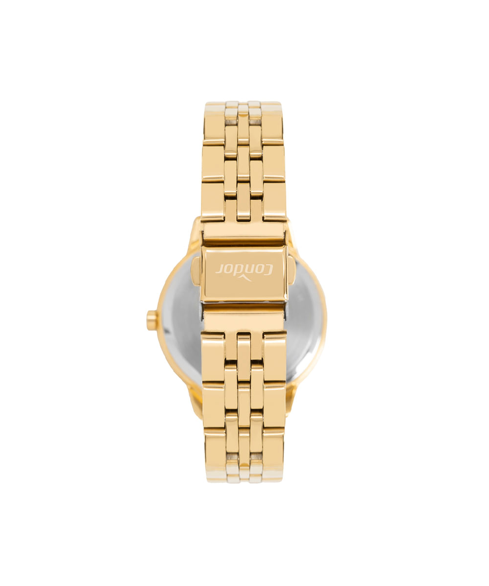 kit relógio feminino condor analógico co2035nask4d dourado