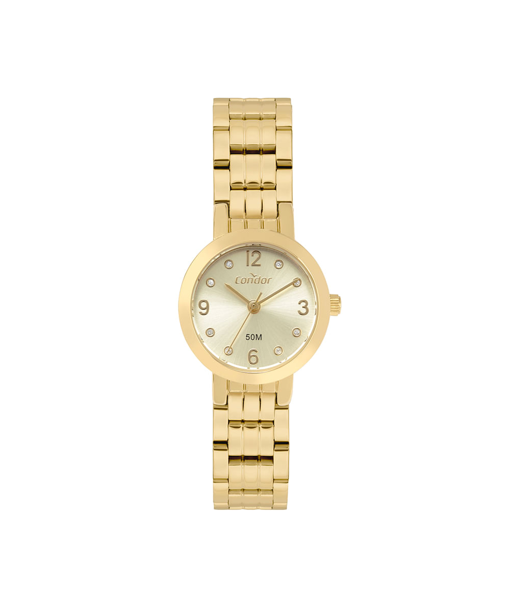 kit feminino relógio condor analógico co2035nnvk4x dourado
