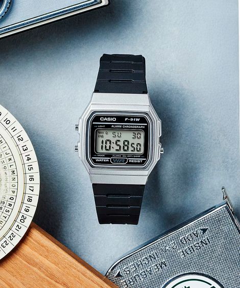 relógio masculino casio digital f 91wm 7adf prateado