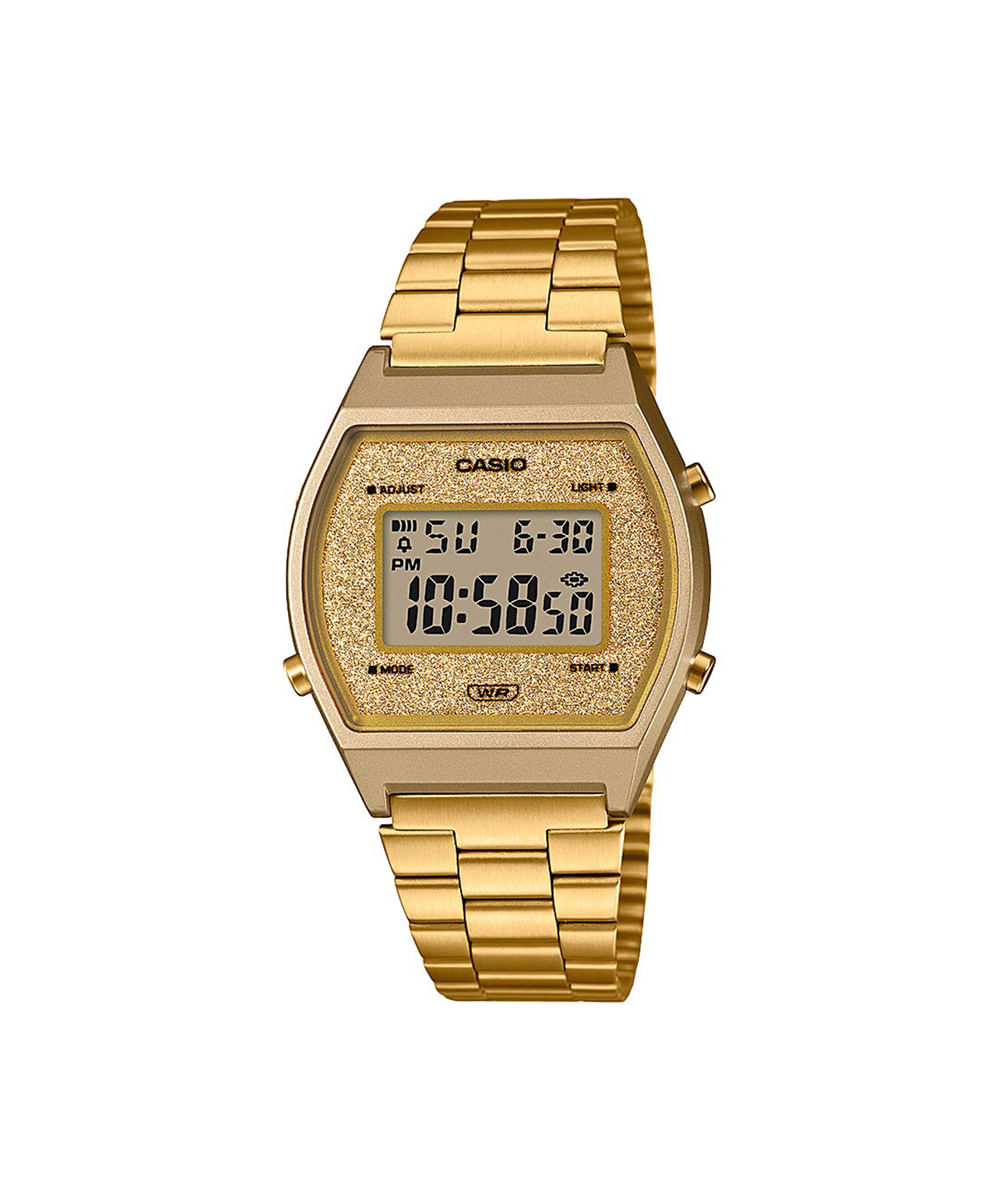 relógio feminino casio digital b640wgg 9df dourado