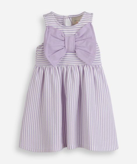 vestido infantil laços texturizado lilás