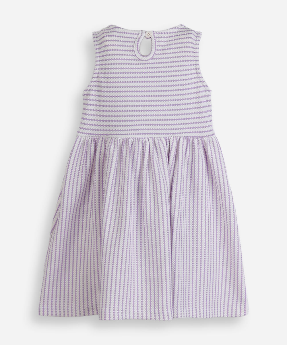vestido infantil laços texturizado lilás