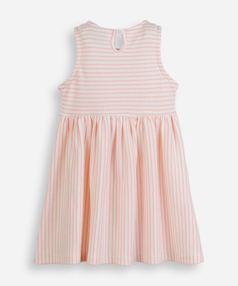 vestido infantil laços texturizado rosa