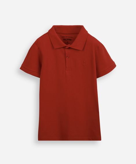 polo de algodão infantil âncora vermelha