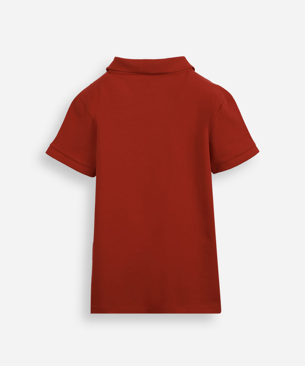 polo de algodão infantil âncora vermelha