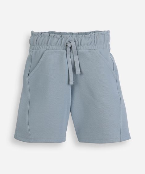 bermuda infantil com algodão cós elástico azul