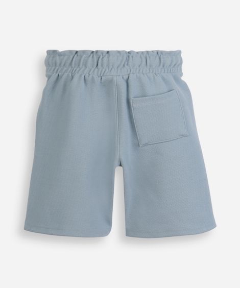 bermuda infantil com algodão cós elástico azul