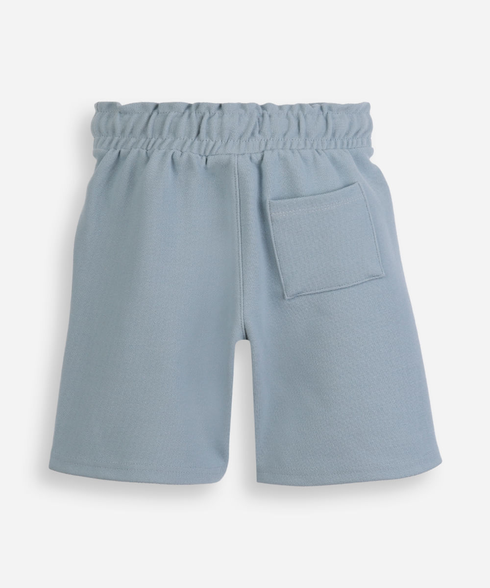 bermuda infantil com algodão cós elástico azul