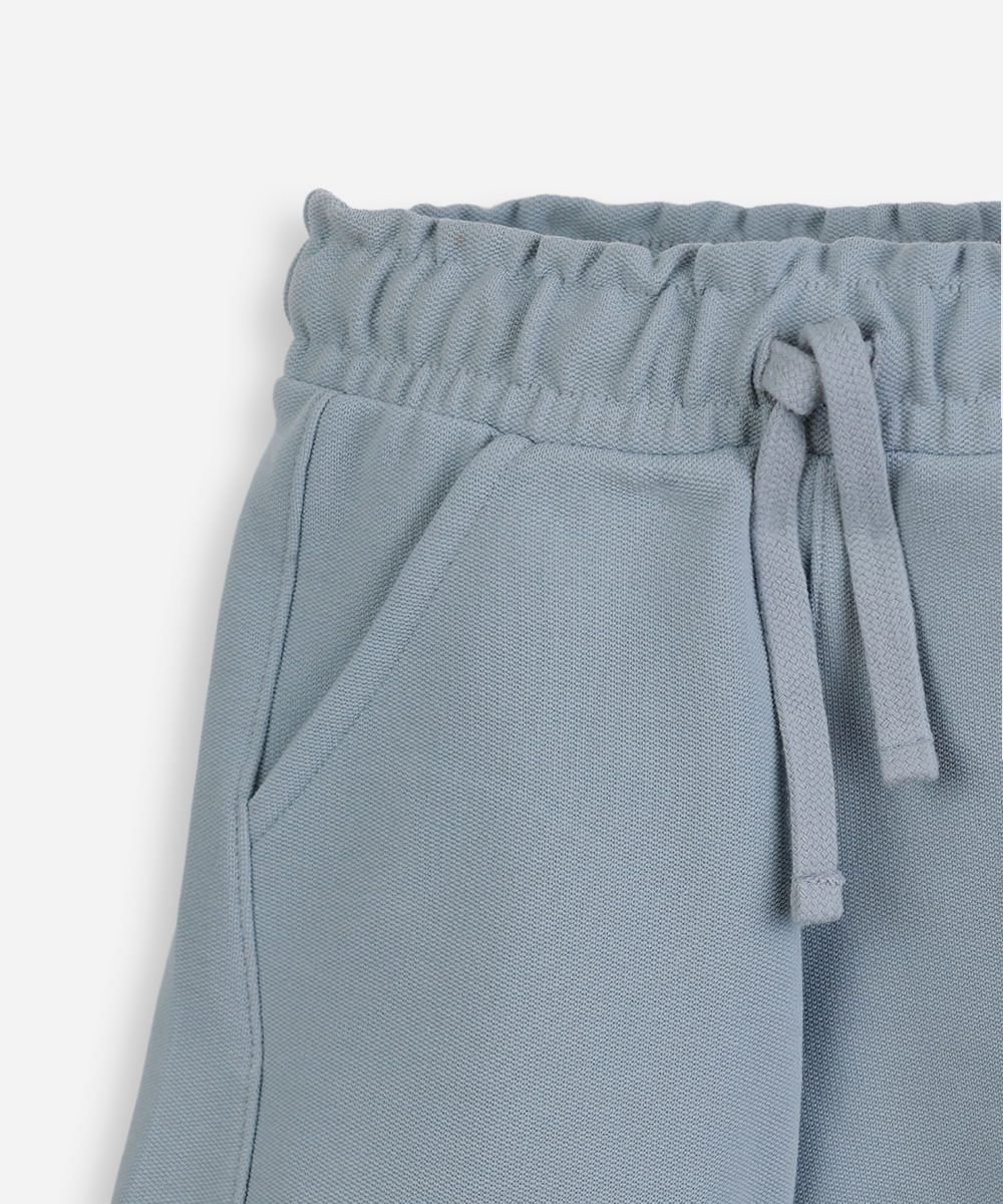 bermuda infantil com algodão cós elástico azul