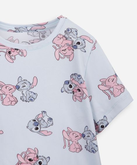 pijama curto infantil stitch azul