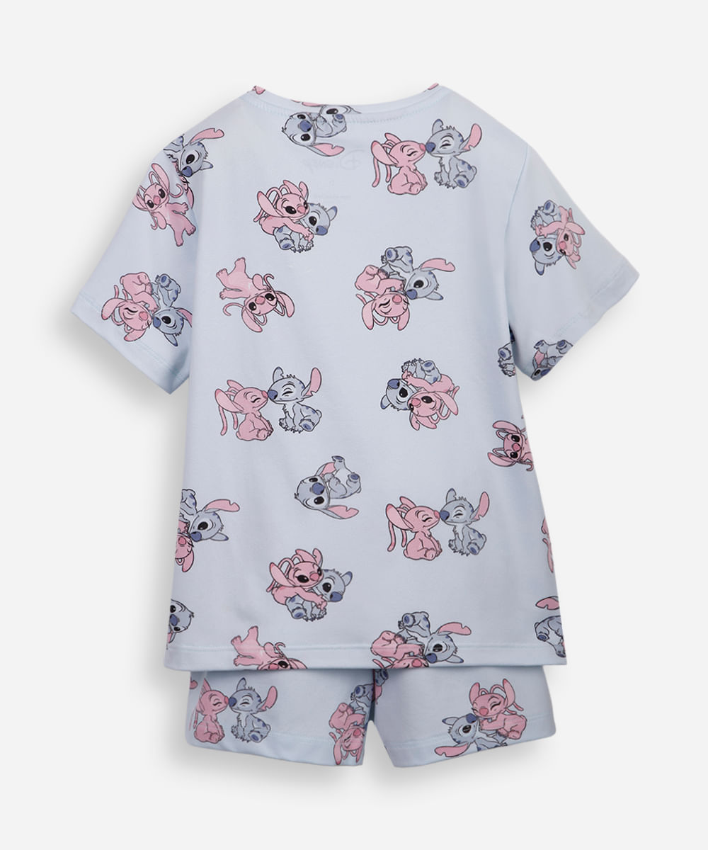 pijama curto infantil stitch azul