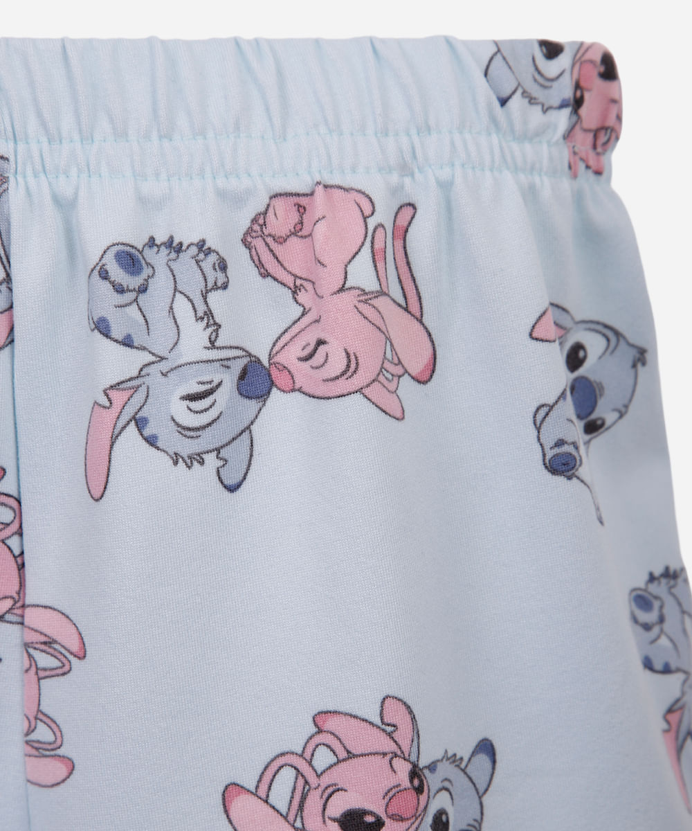 pijama curto infantil stitch azul