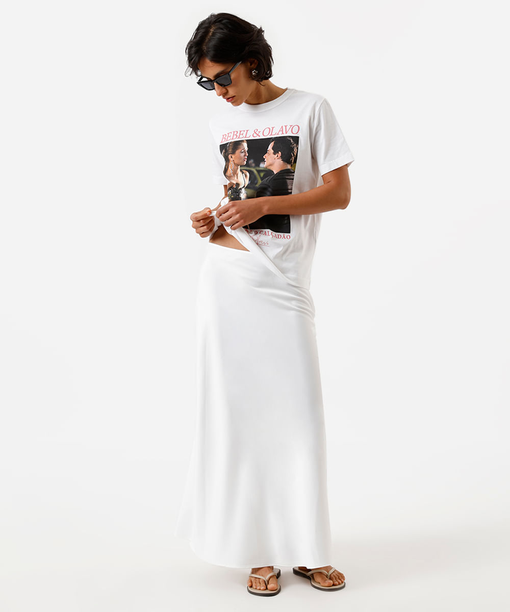 camiseta feminina de algodão bebel paraíso tropical off white