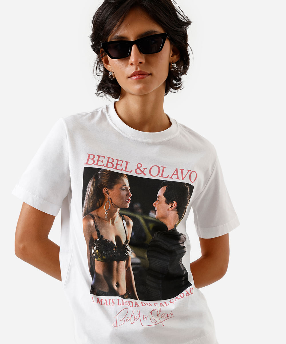 camiseta feminina de algodão bebel paraíso tropical off white