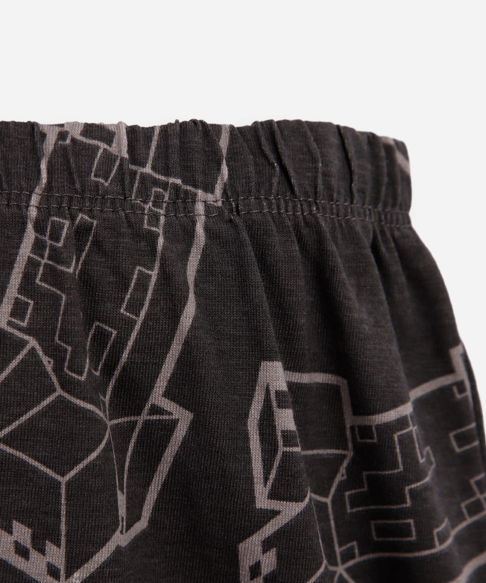 pijama curto infantil de algodão minecraft verde