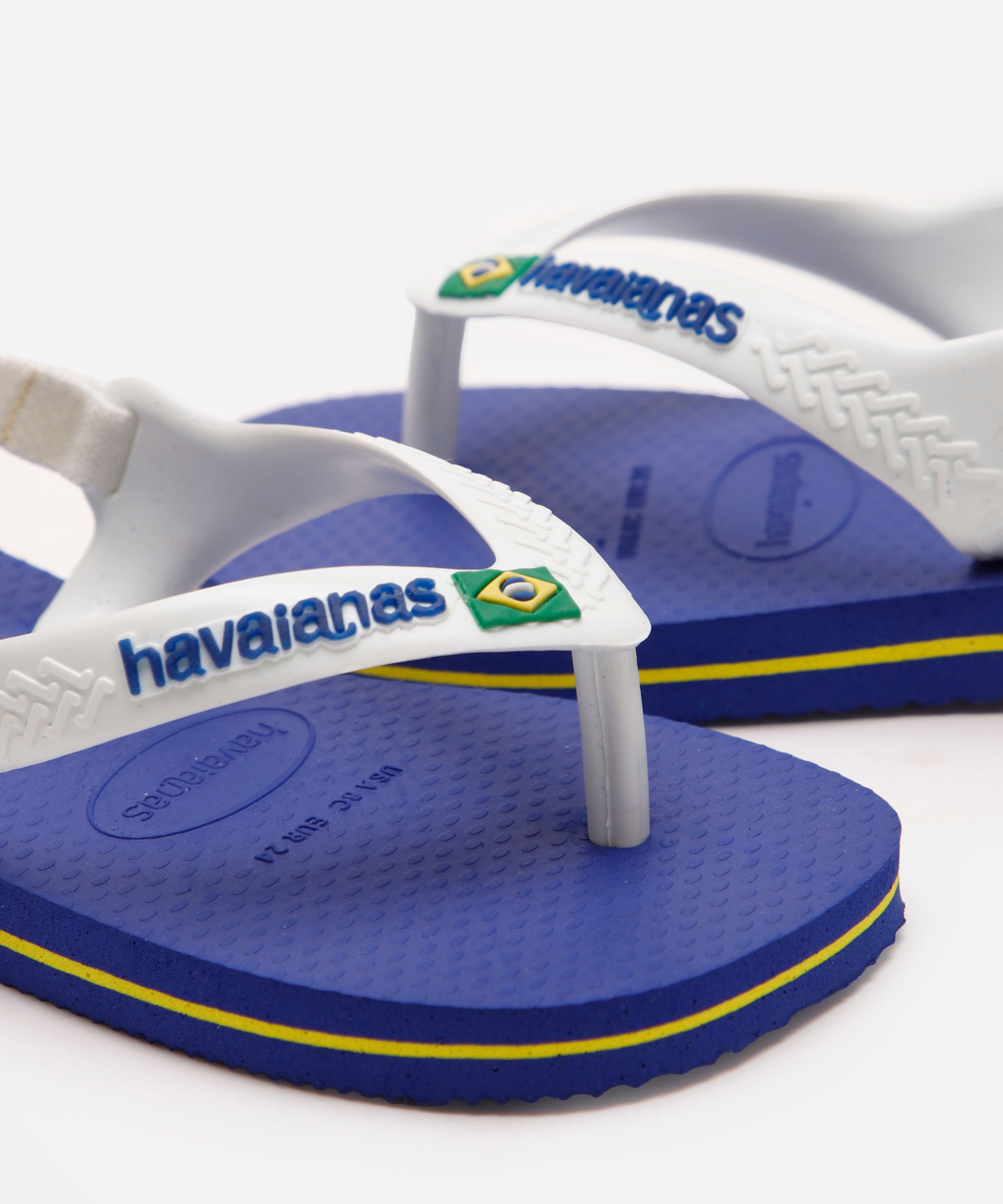 chinelo havaianas infantil com elástico azul