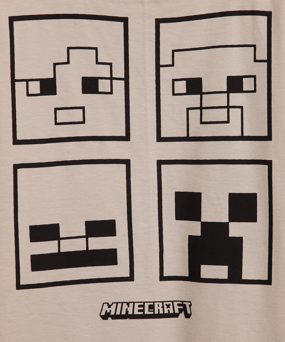 camiseta infantil de algodão minecraft bege