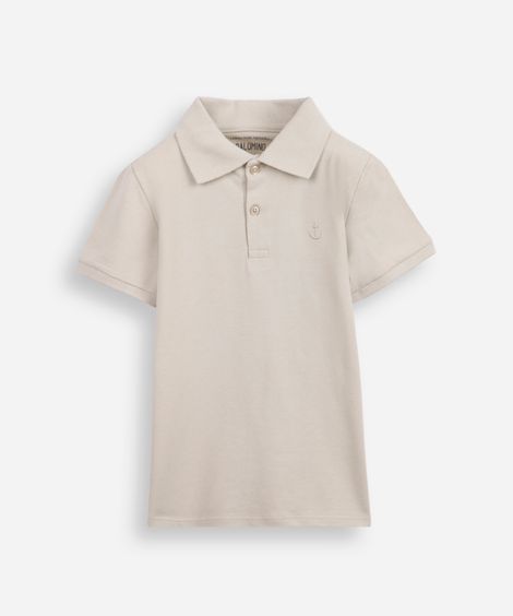 polo de algodão infantil âncora bege