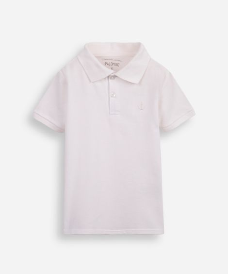 polo de algodão infantil âncora off white
