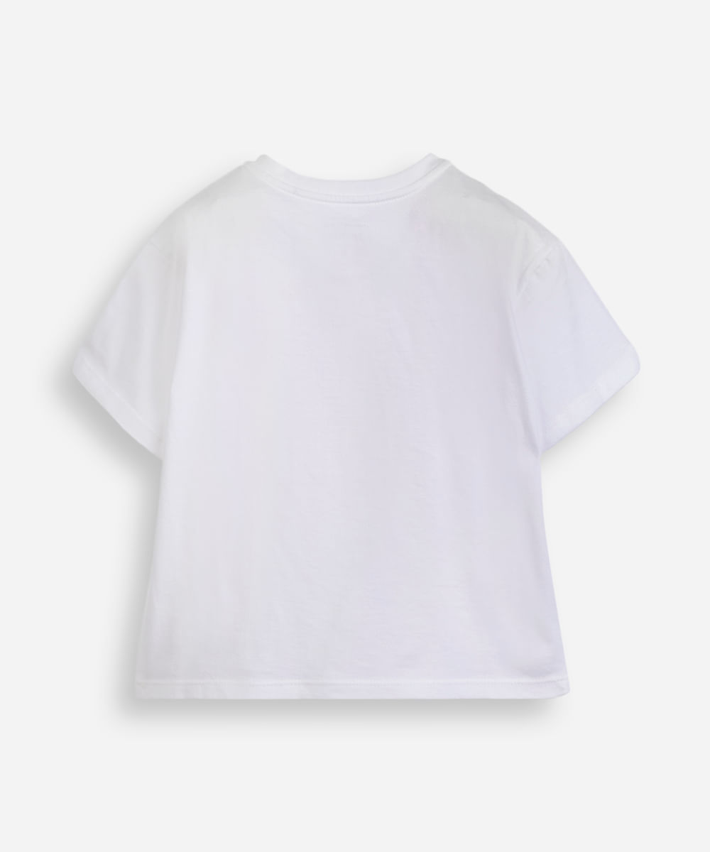camiseta infantil de algodão morango do amor off white