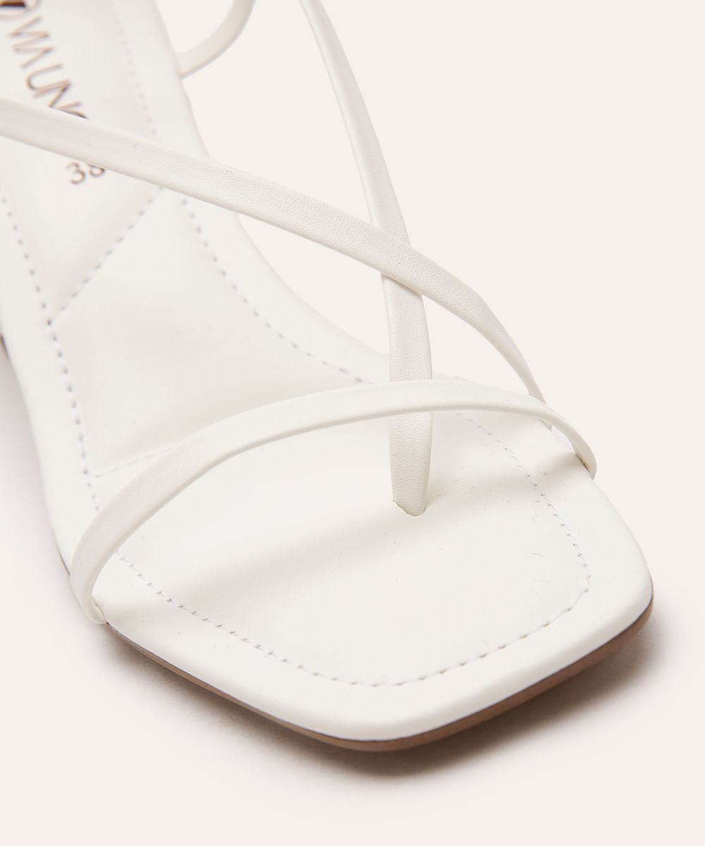 sandália salto médio bloco via uno branco