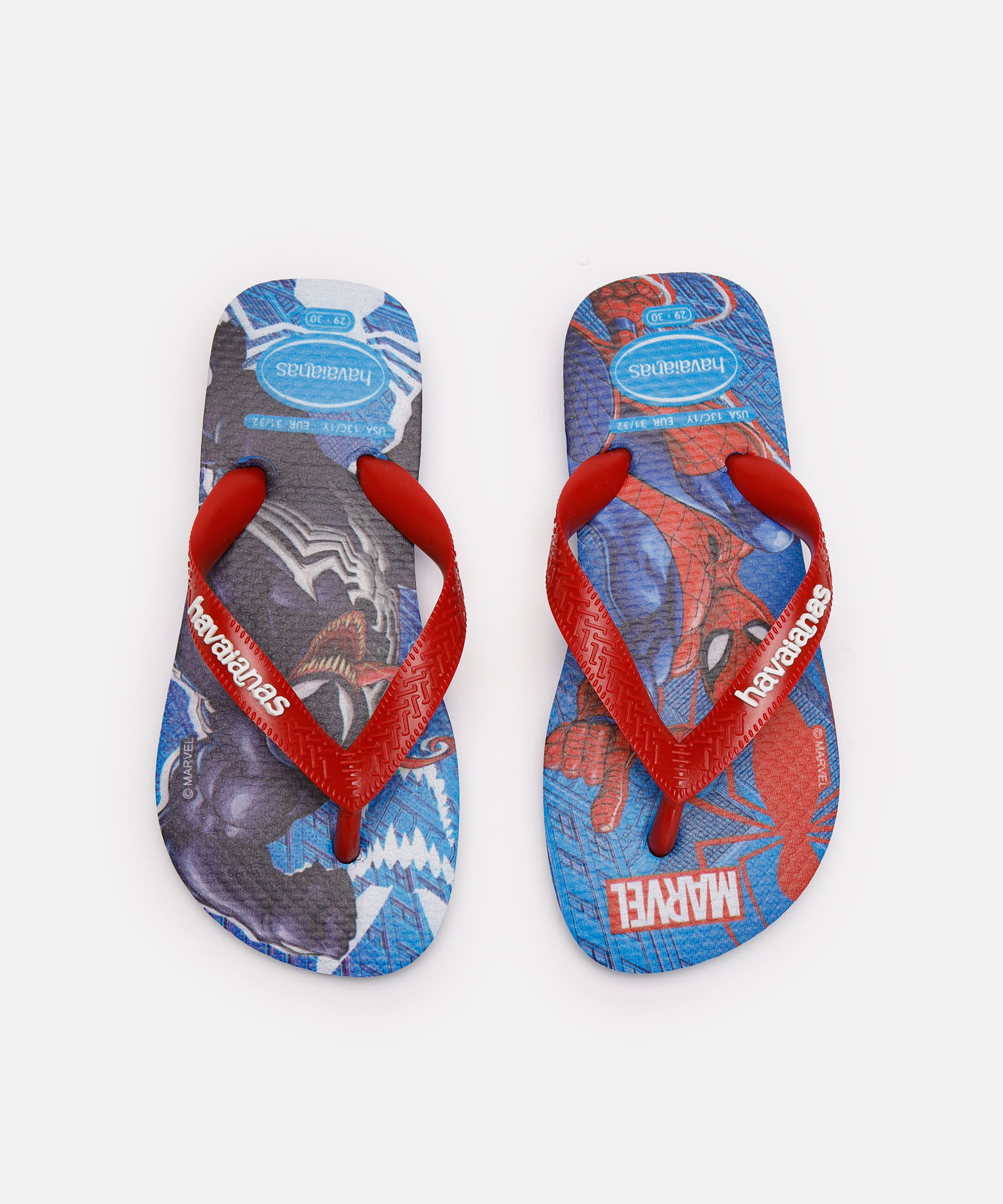 chinelo infantil marvel havaianas azul