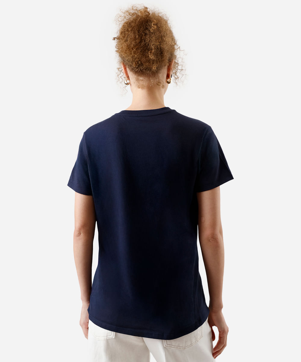 camiseta feminina de algodão ursinhos azul