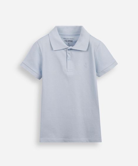 polo de algodão infantil âncora azul