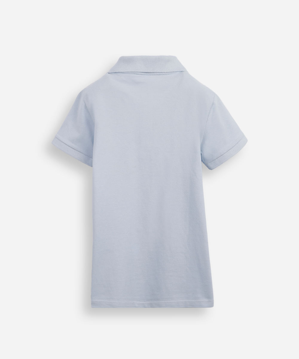 polo de algodão infantil âncora azul
