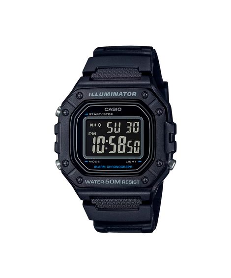 relógio masculino casio digital w 218h 1bvdf preto