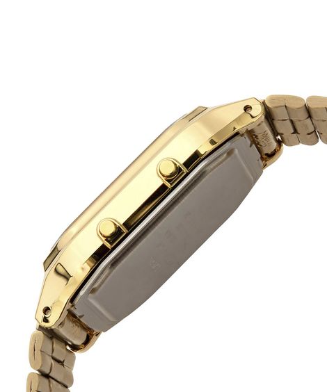 relógio unissex casio analógico digital aq 230ga 9bmq dourado