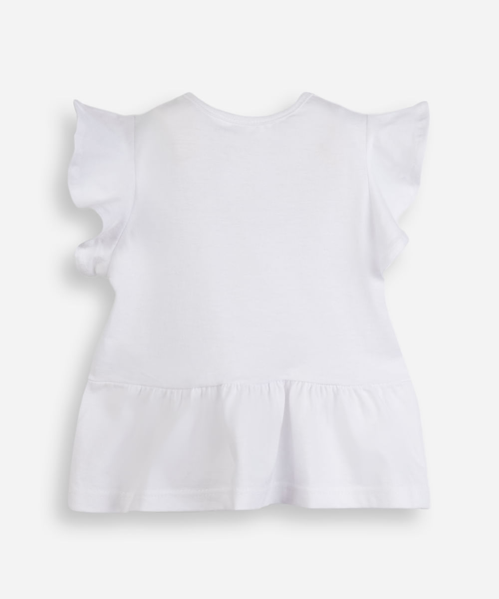 blusa infantil malha com bordado off white