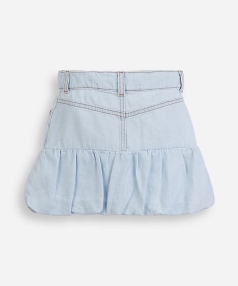 saia infantil jeans balonê azul