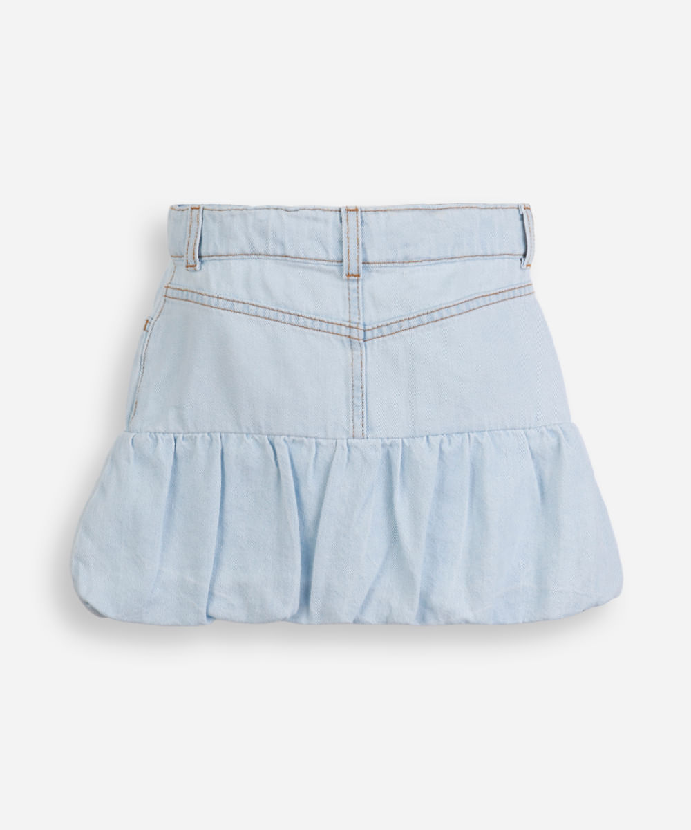 saia infantil jeans balonê azul