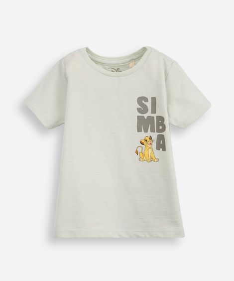 camiseta infantil com algodão simba texturizada verde