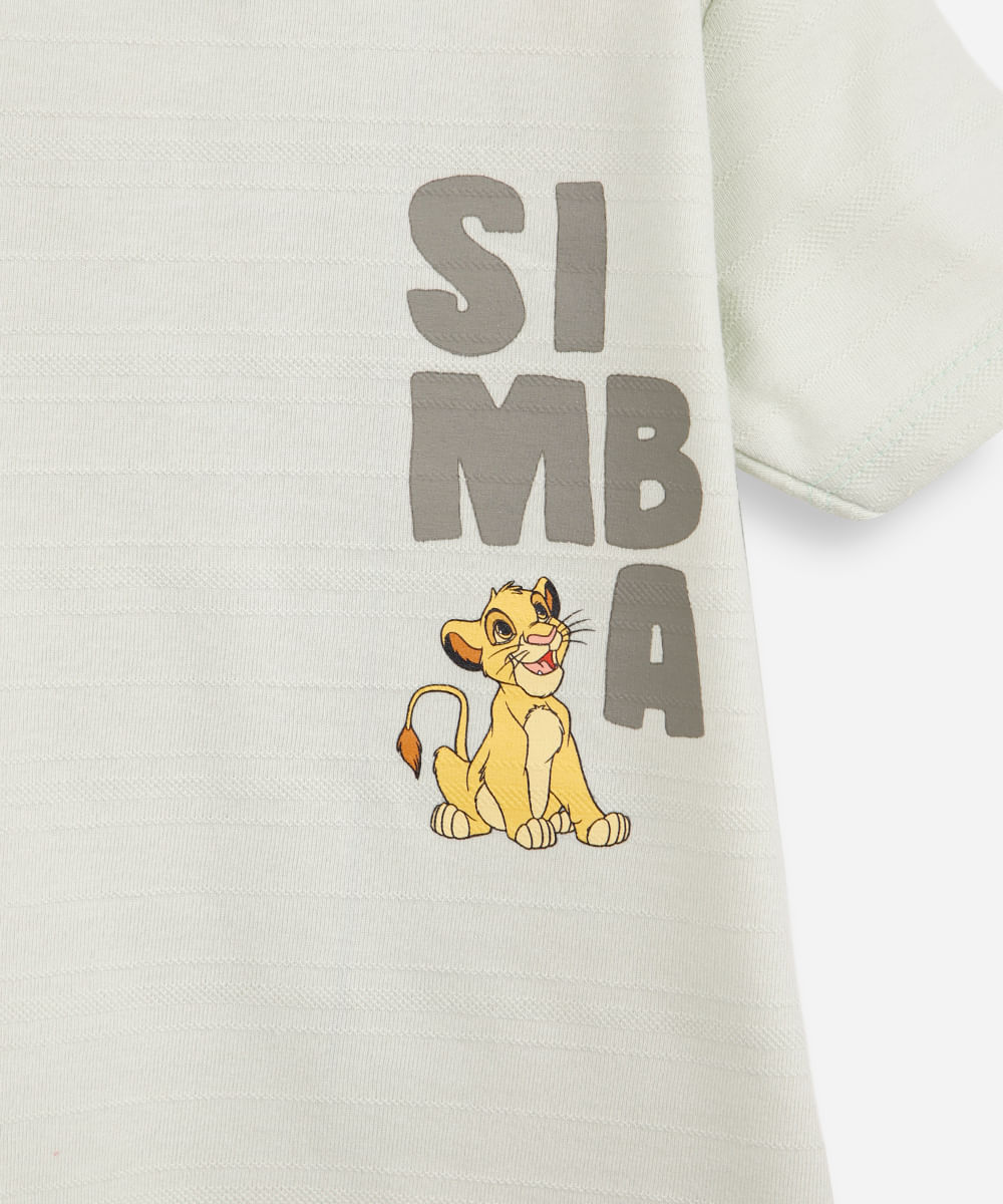 camiseta infantil com algodão simba texturizada verde