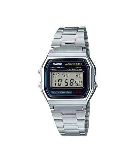 relógio masculino casio digital a158wa 1df prateado