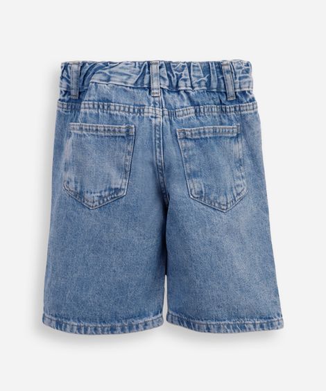 bermuda infantil jeans sonic cós elástico azul