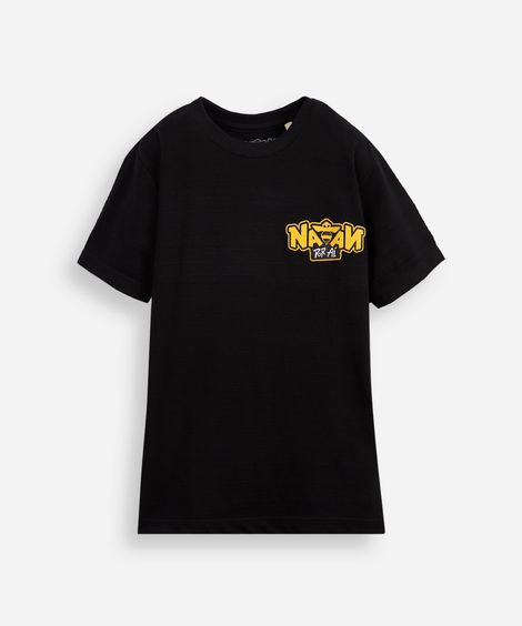 camiseta infantil com algodão natan por aí preta