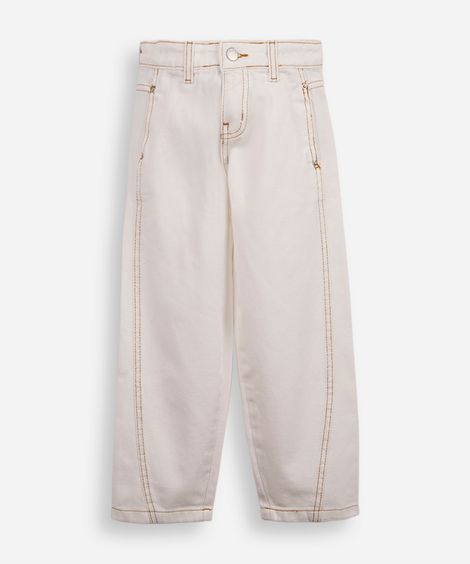 calça balloon infantil de sarja off white