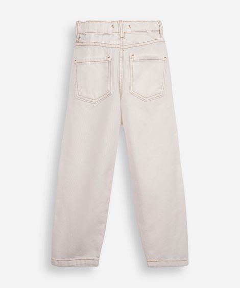 calça balloon infantil de sarja off white