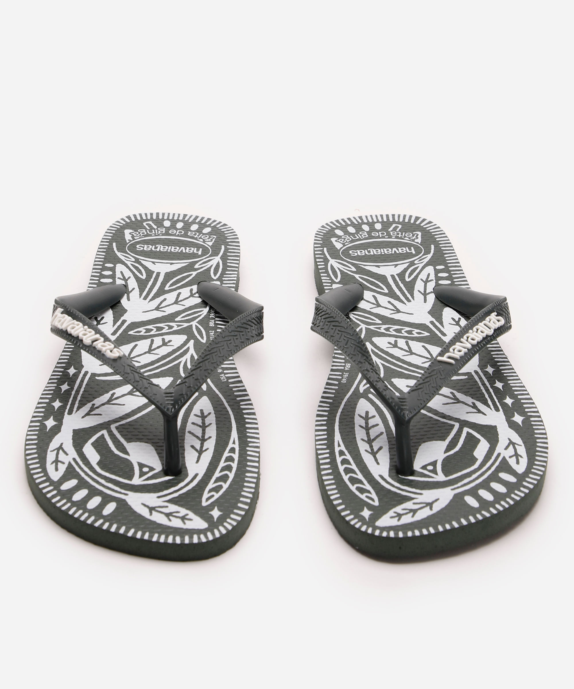 chinelo havaianas estampado verde