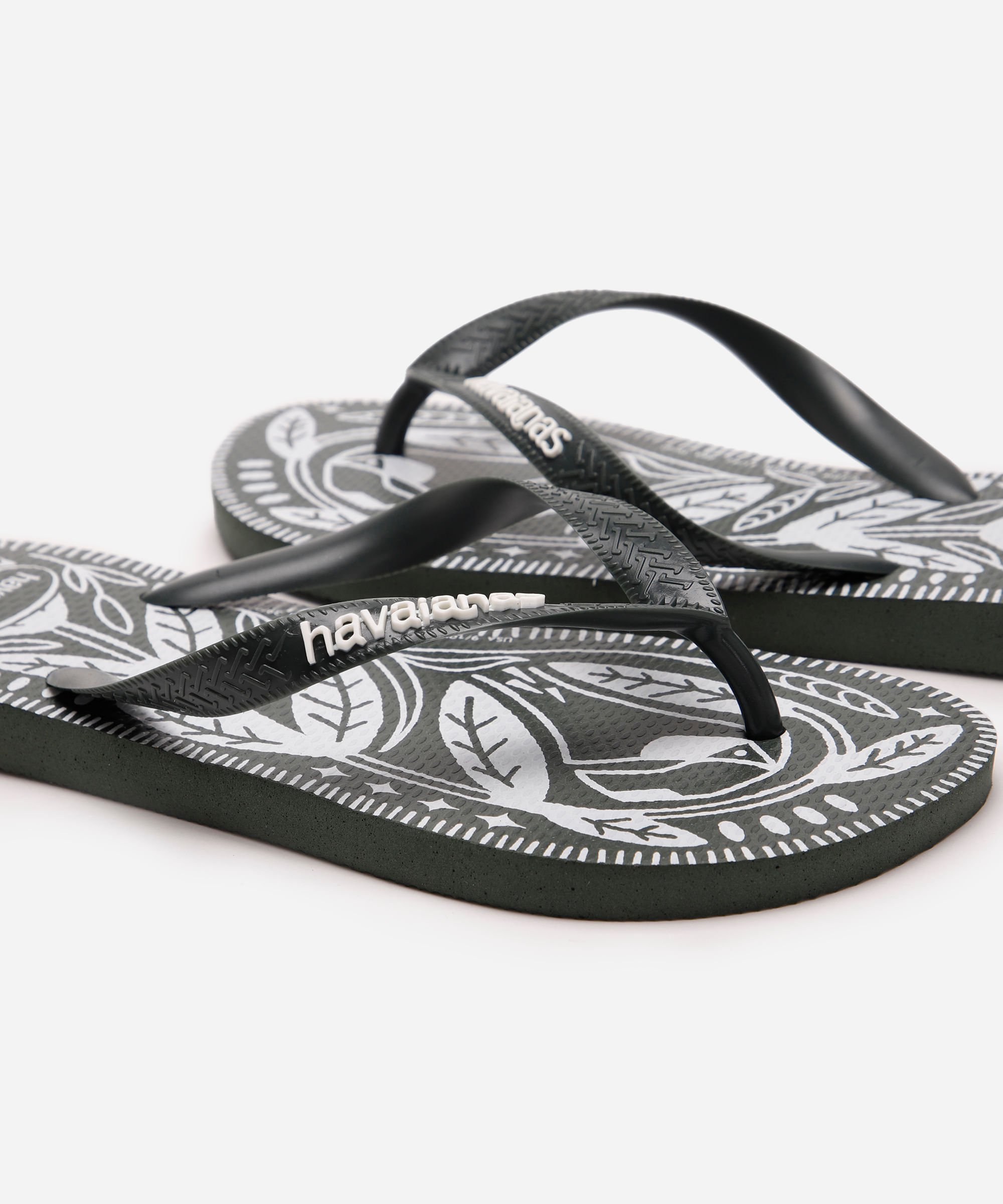 chinelo havaianas estampado verde