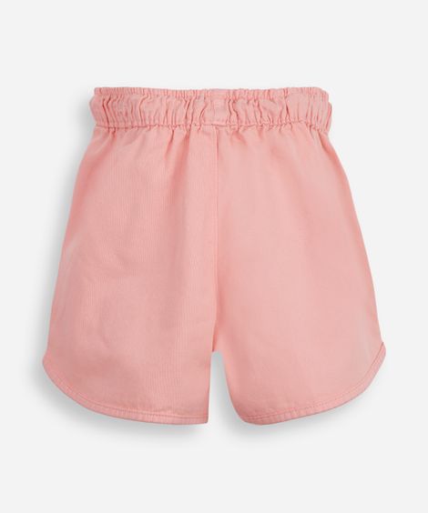 short runner infantil de algodão cós elástico - rosê