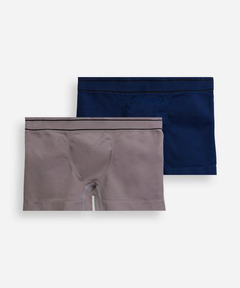 kit de 2 cuecas boxer infantis sem costura colorido