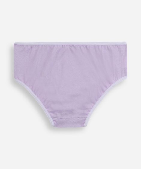 kit de 3 calcinhas infantis de algodão lupo lilás